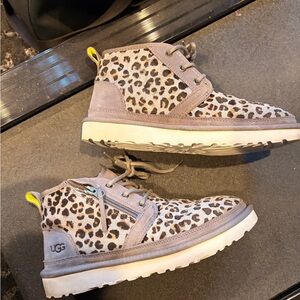 UGG Animal Print Ankle Boots - Size 10
